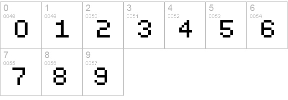 FFF Aquarius numbers 0-9 preview