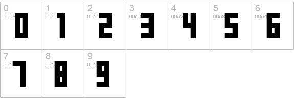 FFF Forward numbers 0-9 preview
