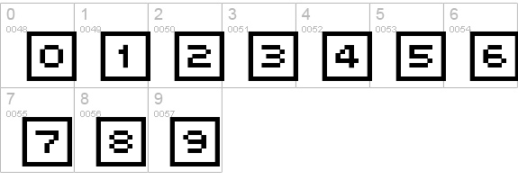 FFF Interface03 numbers 0-9 preview