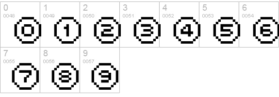 FFF Interface07 numbers 0-9 preview