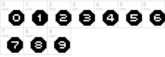 FFF Interface08 numbers 0-9 preview