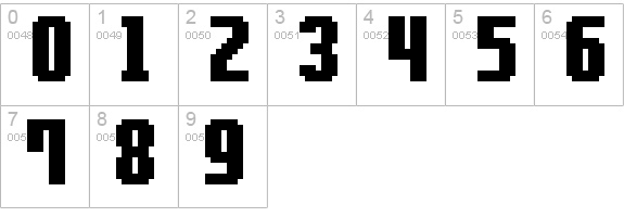 FFF Spacedust numbers 0-9 preview