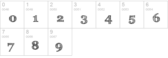 FFF Tusj Bold numbers 0-9 preview