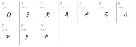 FiftiesHollow numbers 0-9 preview