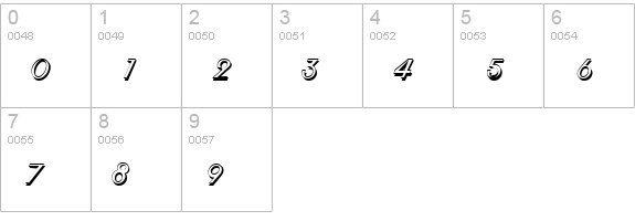 FiftiesHollow Regular numbers 0-9 preview