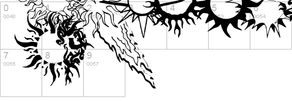 Flaming Stars & Splatters numbers 0-9 preview