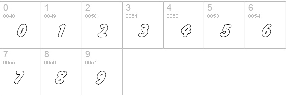 FlashOutPBol numbers 0-9 preview