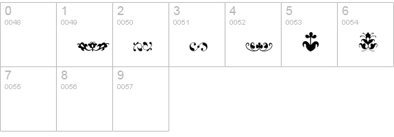 FleuronGarden numbers 0-9 preview