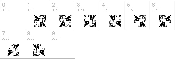 FleuronsGranjon numbers 0-9 preview