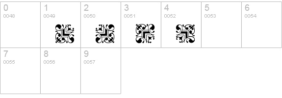 FleuronsOne numbers 0-9 preview
