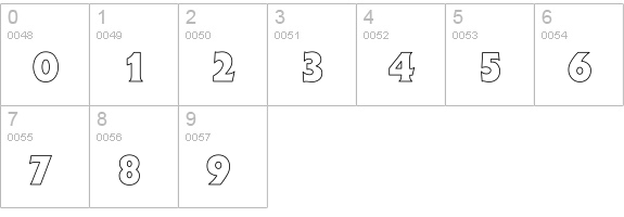Flick Bold Hollow numbers 0-9 preview