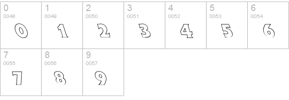 Flick Bold Hollow Lefty numbers 0-9 preview