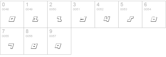 Flight Corps 3D Italic numbers 0-9 preview
