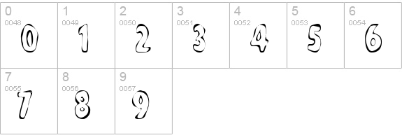 FlintPrintCondensed numbers 0-9 preview