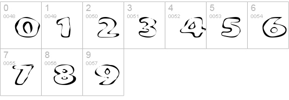 FlintPrintExtended numbers 0-9 preview