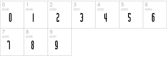 Flintstone Condensed Normal numbers 0-9 preview
