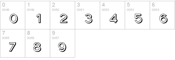 Florencesans Shaded numbers 0-9 preview