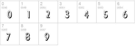 FloridaShadow-Regular numbers 0-9 preview