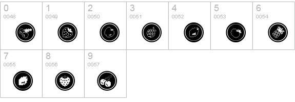 Fontalicious Thingbats numbers 0-9 preview