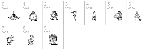 FontooniesTwo numbers 0-9 preview