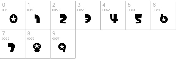 Foonky-Starred numbers 0-9 preview