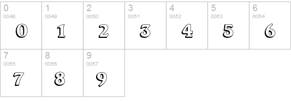 Forest Shaded Std numbers 0-9 preview