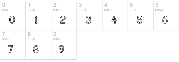 FortuneCity Outline numbers 0-9 preview