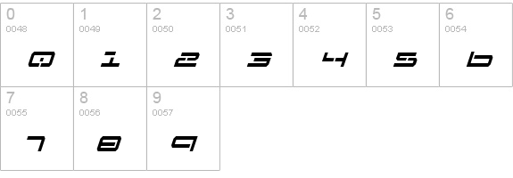 Free Agent Condensed Italic numbers 0-9 preview