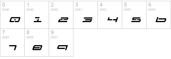 Free Agent Italic numbers 0-9 preview