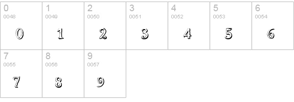 Freebooter Shadow numbers 0-9 preview