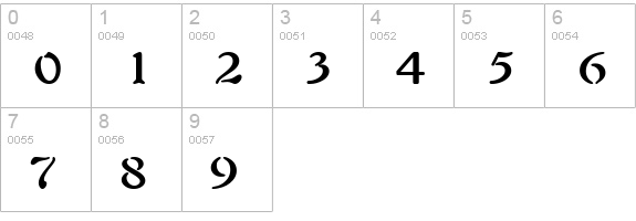 Freedom 9 Wide Bold numbers 0-9 preview