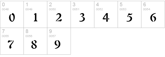 Freeform 721 Bold numbers 0-9 preview