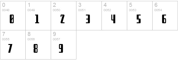 Freezer BTN Condensed numbers 0-9 preview