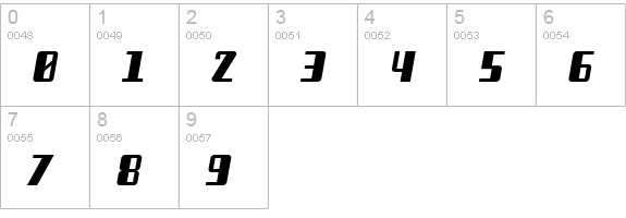 Freezer BTN Oblique numbers 0-9 preview