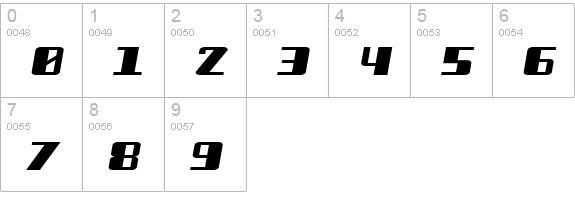 Freezer BTN Wide Oblique numbers 0-9 preview