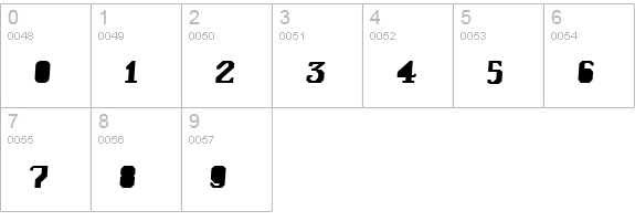 FrightWrite1 Medium numbers 0-9 preview