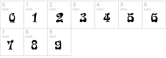 Funk Regular numbers 0-9 preview