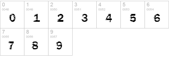 Funky01-Bold numbers 0-9 preview