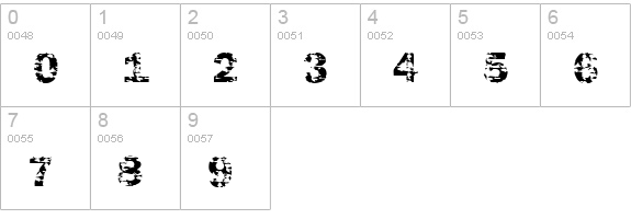Funky04-Bold numbers 0-9 preview