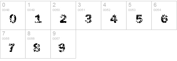 Funky05-Bold numbers 0-9 preview