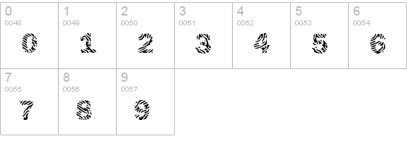 Funky09-Bold numbers 0-9 preview