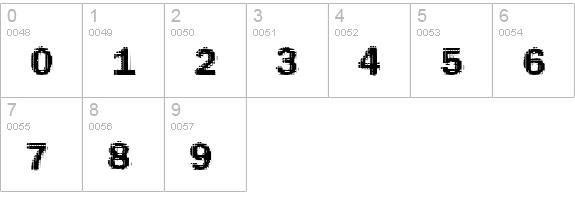Funky12-Bold numbers 0-9 preview