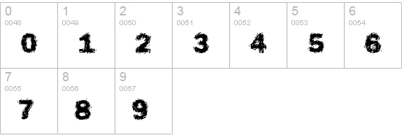 Funky16-Bold numbers 0-9 preview