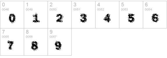 Funky18-Bold numbers 0-9 preview