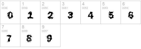 Funky23-Bold numbers 0-9 preview
