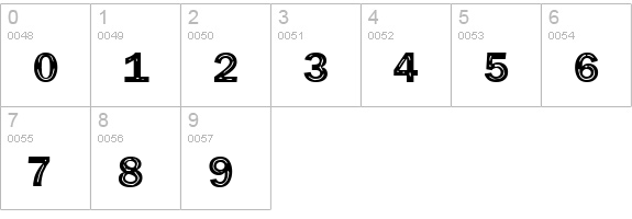 Funky33-Bold numbers 0-9 preview