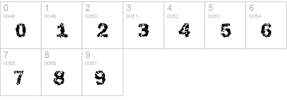 Funky37-Bold numbers 0-9 preview