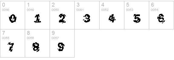 Funky45-Bold numbers 0-9 preview