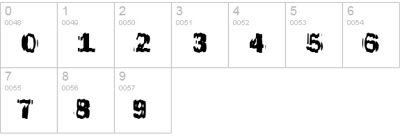 Funky46-Bold numbers 0-9 preview