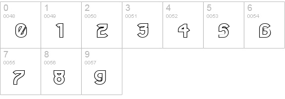 Futurex Phat Outline numbers 0-9 preview